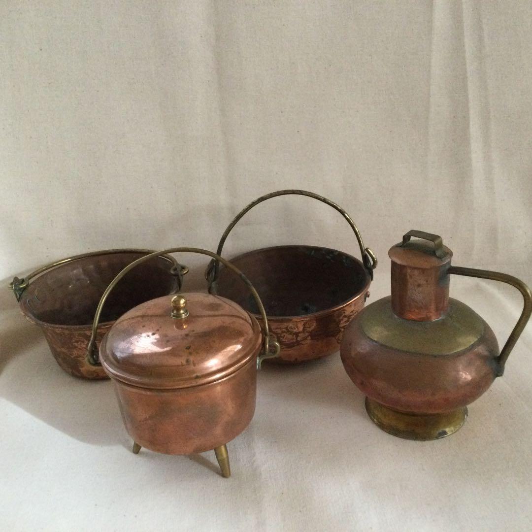 フランスアンティーク　ディネット53 銅製ままごとキッチン道具