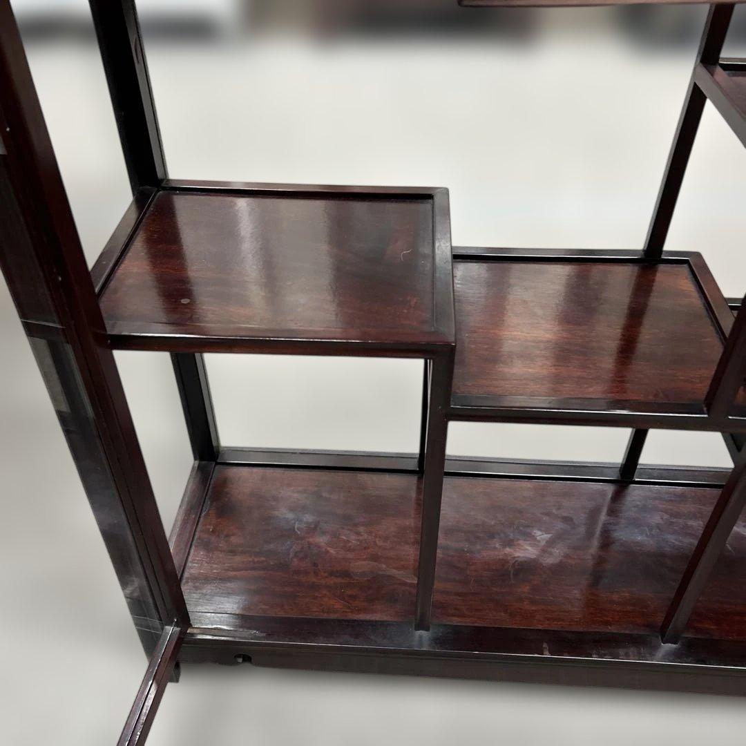 アンティーク飾り棚　中国　骨董置き　ガラスケース