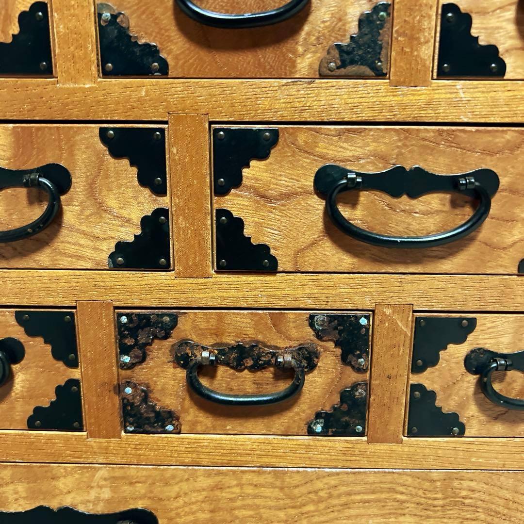 骨董品　薬箪笥　薬箱　小箪笥　5段小引き出し17杯 昭和レトロ 小物入れ ②