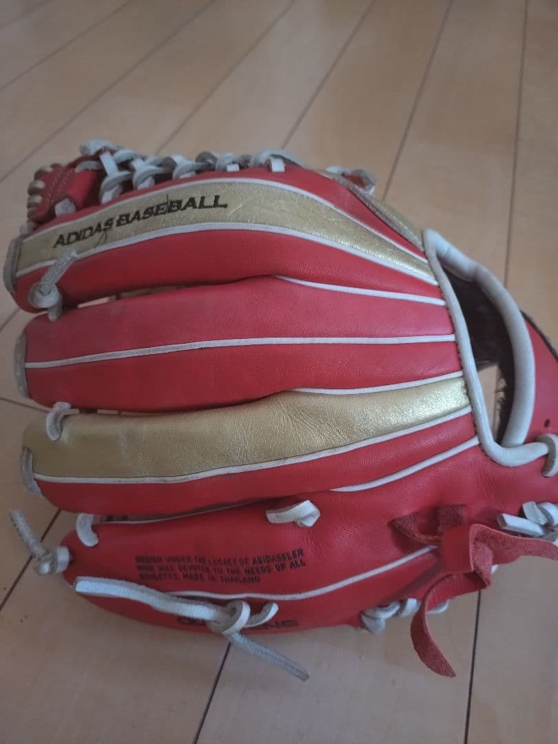 adidas 野球グローブ 赤/金