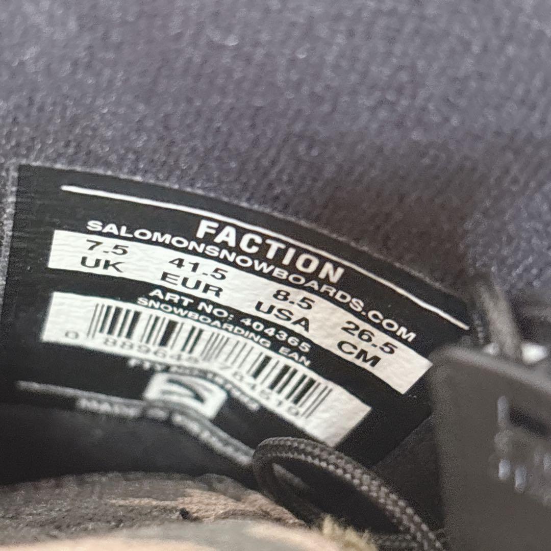美品❗️サロモン/FACTIONモデル スノーボードブーツ 26.5センチ