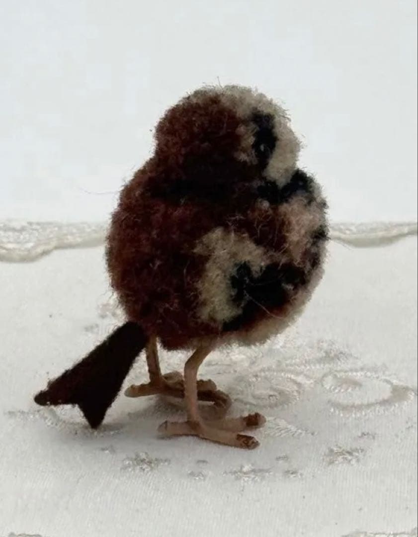 Woolen Bird 4㎝ぽんぽんバード/すずめ風ビンテージ/アンティーク