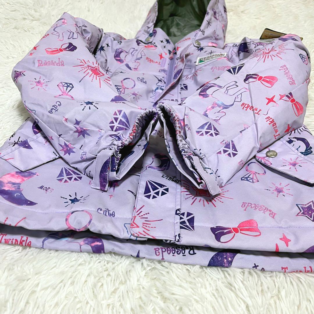 新品タグ付き ONYONE ジュニア スノーウェア上下 150 可愛い総柄と水色