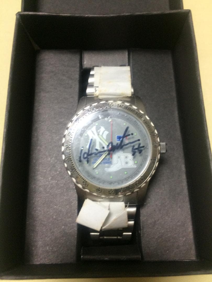 #55 松井秀喜氏自筆サイン入り、’04MLB東京ドーム開幕戦・観戦記念腕時計。