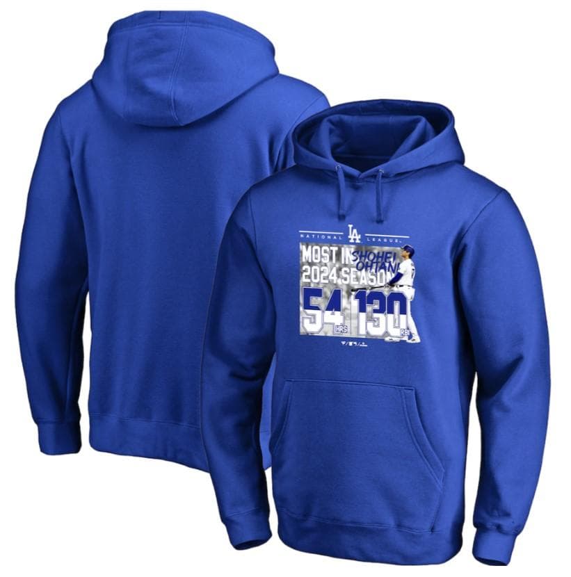 大谷翔平 2024シーズン記念パーカー フーディ 54HR 130打点デザイン