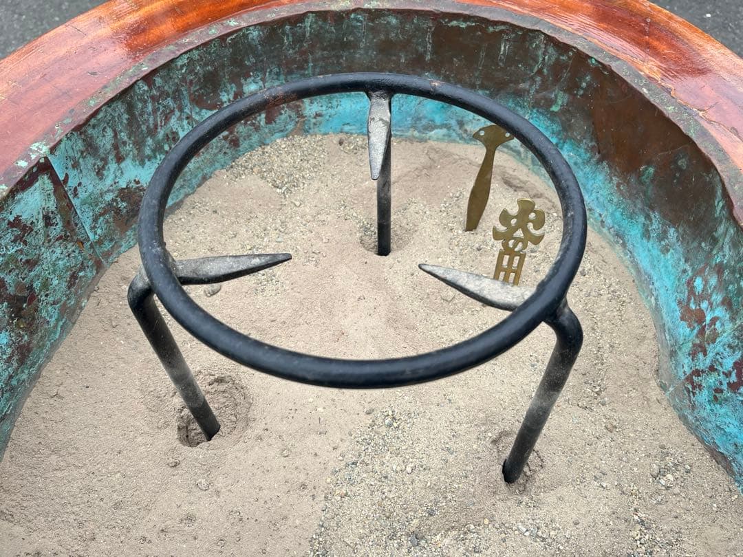 【アンティーク】天然木 切り株 火鉢 無垢 特大 囲炉裏 昭和レトロ 古道具