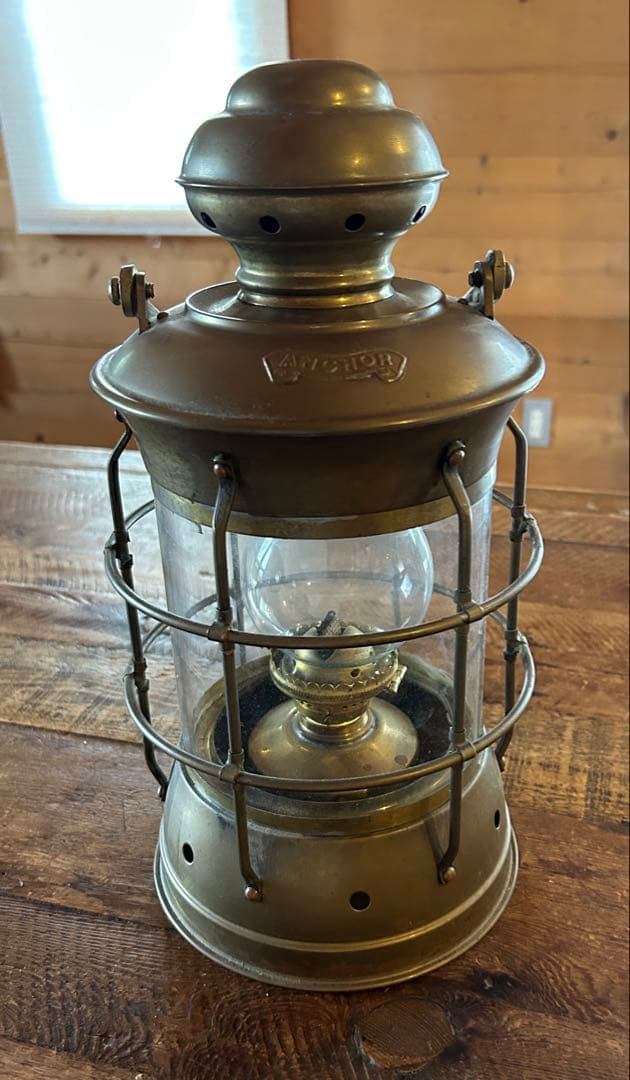 オイルランタン　アンカー　アンティーク　ランプ　真鍮
