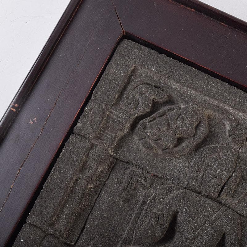 仏教美術　ボロブドゥール寺院　安山岩石粉　レプリカリリーフ　2点　V　R8999