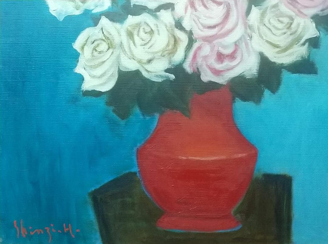 油絵「薔薇」F10 絵画