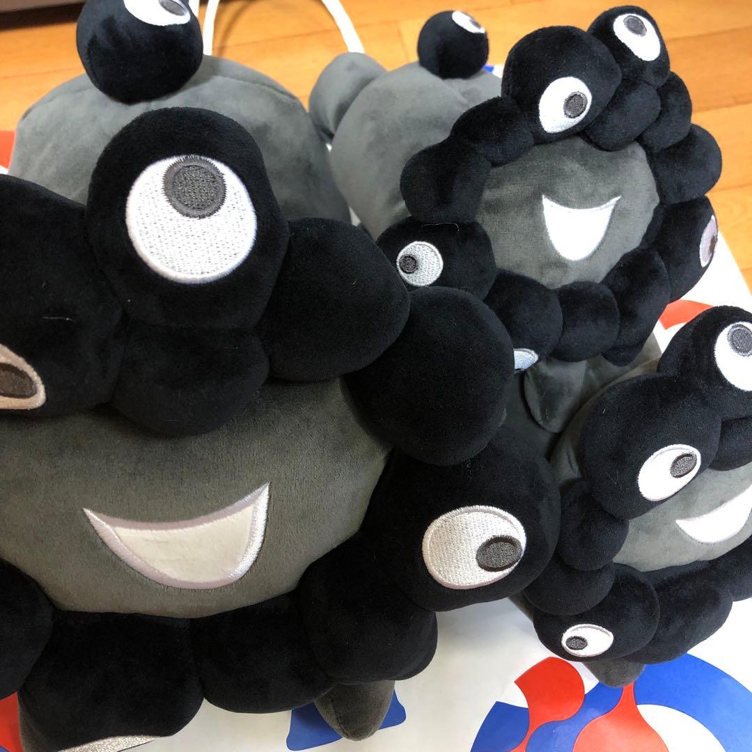 黒ミャクミャク　の這い型ぬいぐるみ【S・M・Lサイズ】の3点セット　万博限定