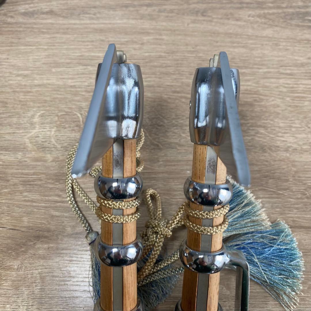 消防団 退団記念品 鳶口 一対 (2本) 祭礼用 木柄金具付 とび口