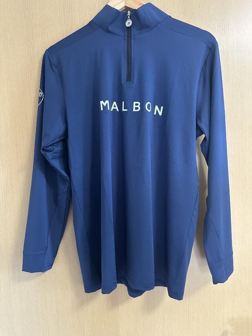 紺色M マルボンゴルフ モックネック トレーナー メンズシャツ トップス 長袖