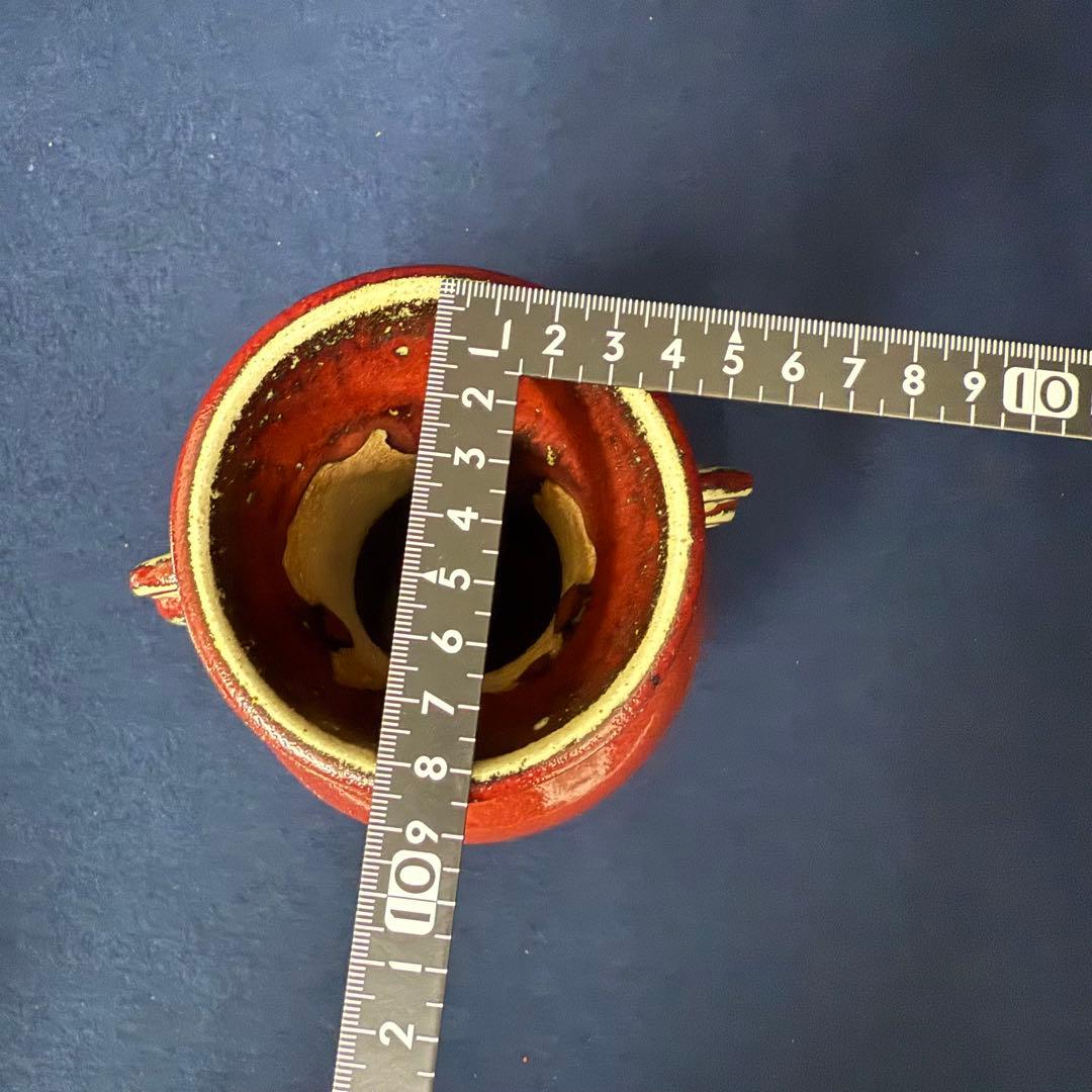 辰砂 花器 花瓶 中国 時代 古玩 当時物 旧家 蔵出 骨董品