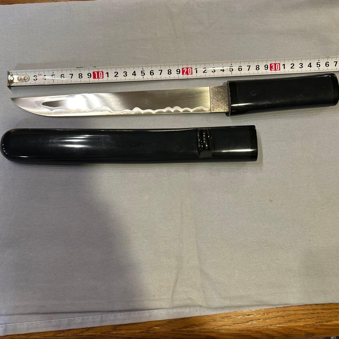 模造刀　短刀　高級　紺呂　鞘に擦り傷あり　全長360 刃渡り225 切れません