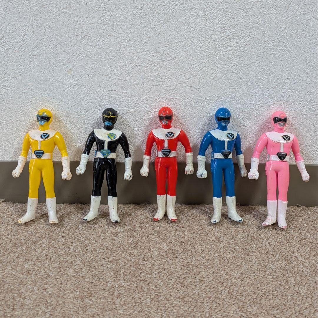 大戦隊　ゴーグルファイブ　ソフビ　ポピー　日本製　5体セット　昭和レトロ　戦隊