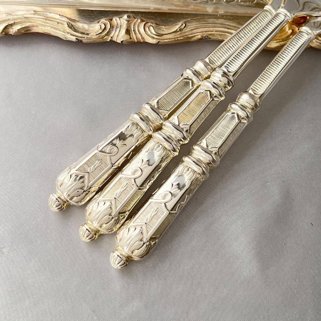 【仏蘭西】 ロシア様式 テーブルフォーク 6本組 【シルバープレート】