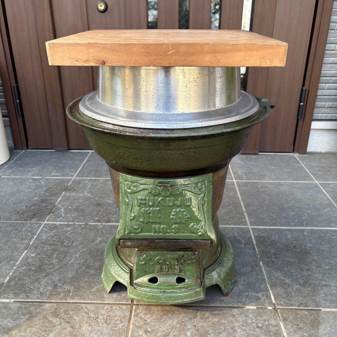 餅つき　福寿 カマド ＦＵＫＵＪＵ No3 鉄 かまど 釜戸 鋳物 釜
