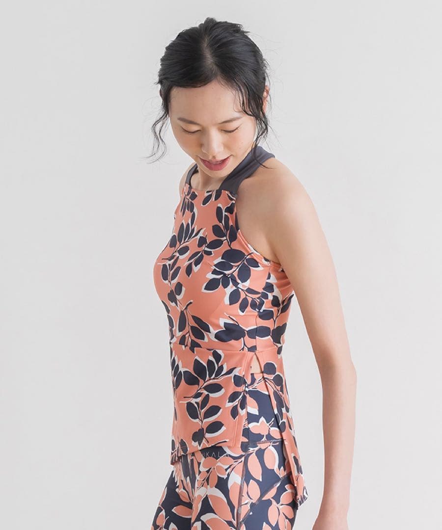 新品未開封【SUKALA】リーフバイカラータンクトップ　スモークオレンジ　S