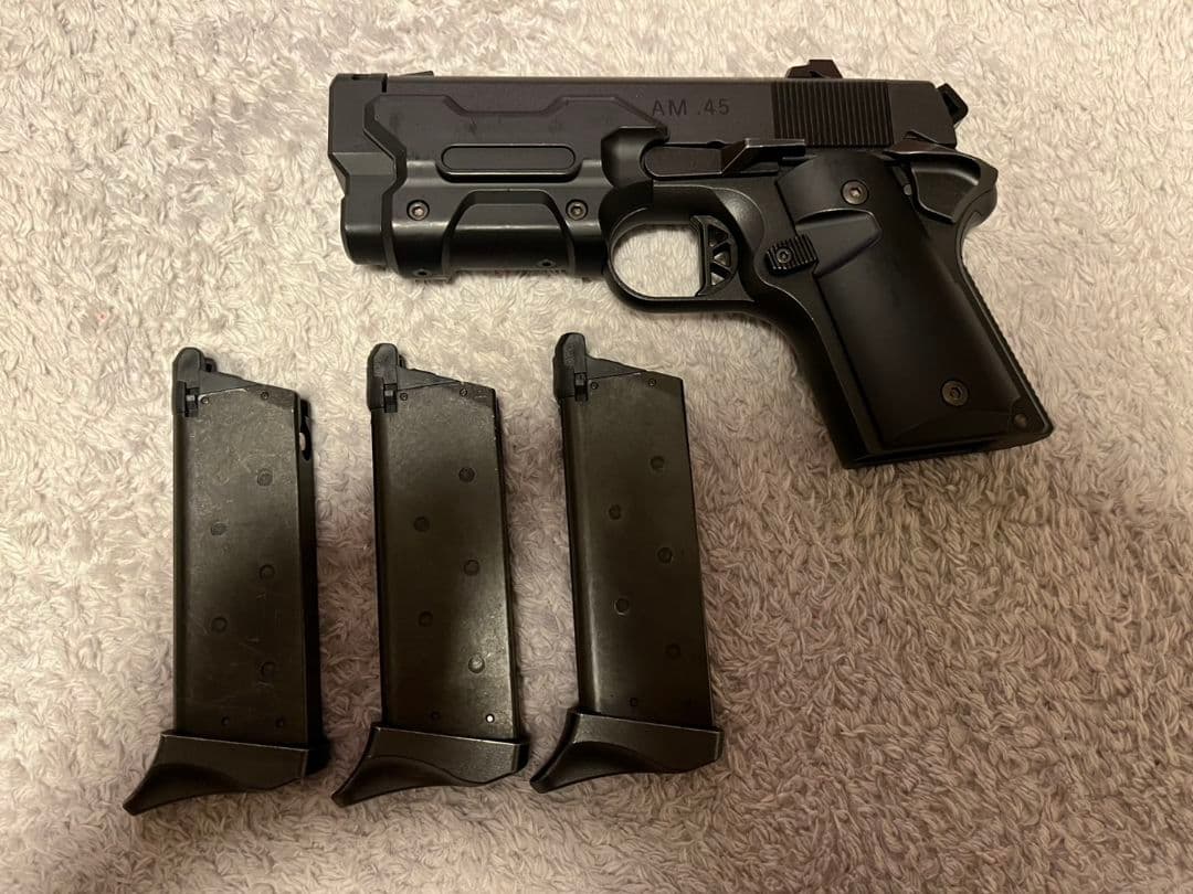 AM.45 ガスガン ブラック マガジン3本付き ガンゲイルオンライン 箱無し