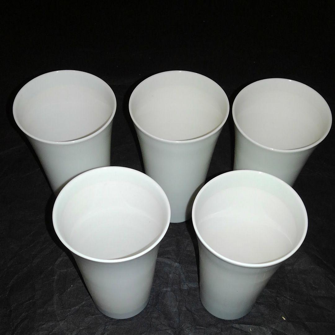 清水焼　白磁ビアカップ5客揃
