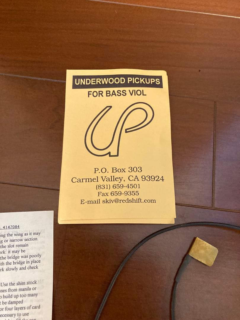 【未使用品】Underwood コントラバス用ピックアップ