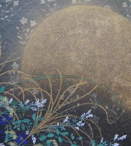 石踊達哉、【秋草】、希少な額装用画集より、新品額装付、状態良好