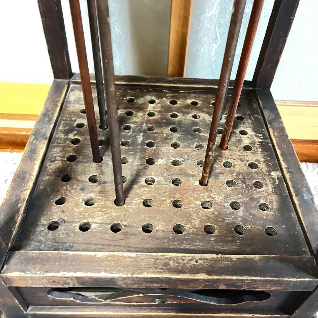 ヴィンテージ　矢箱　矢付き　猫足　木製