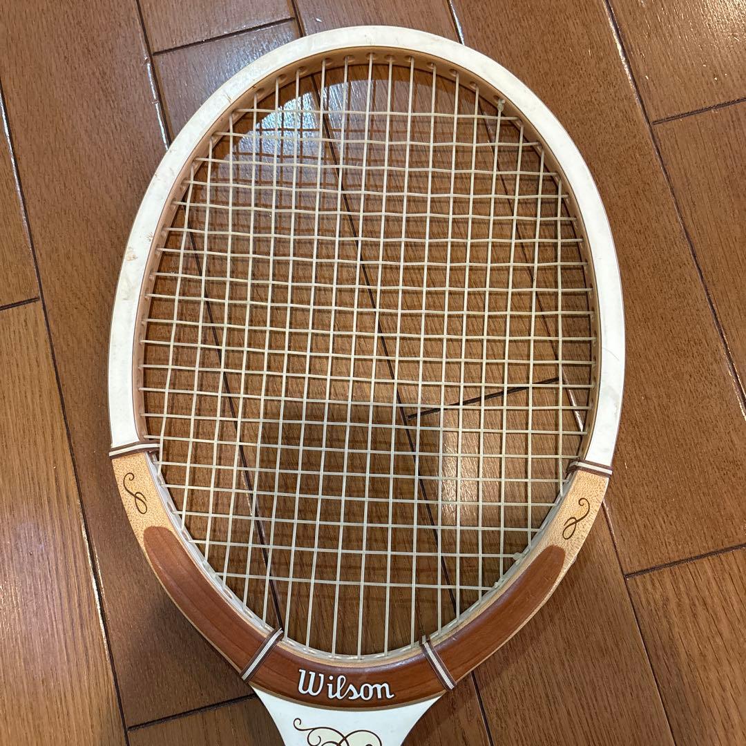 希少 木製 Wilson テニスラケット ケース付き