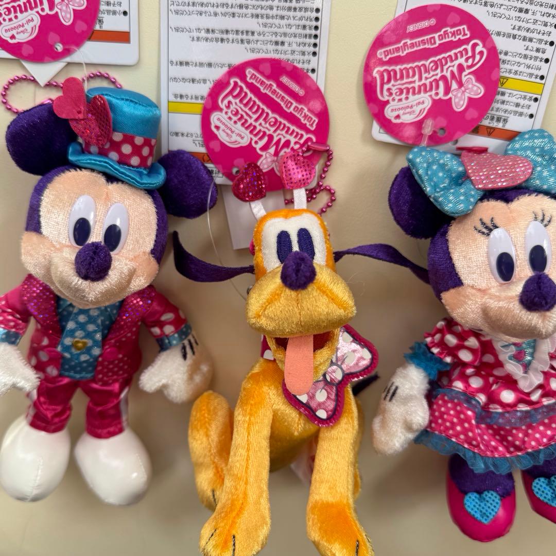 ミッキー ミニー プルート 3個セット ぬいぐるみバッジ パルパルーザ