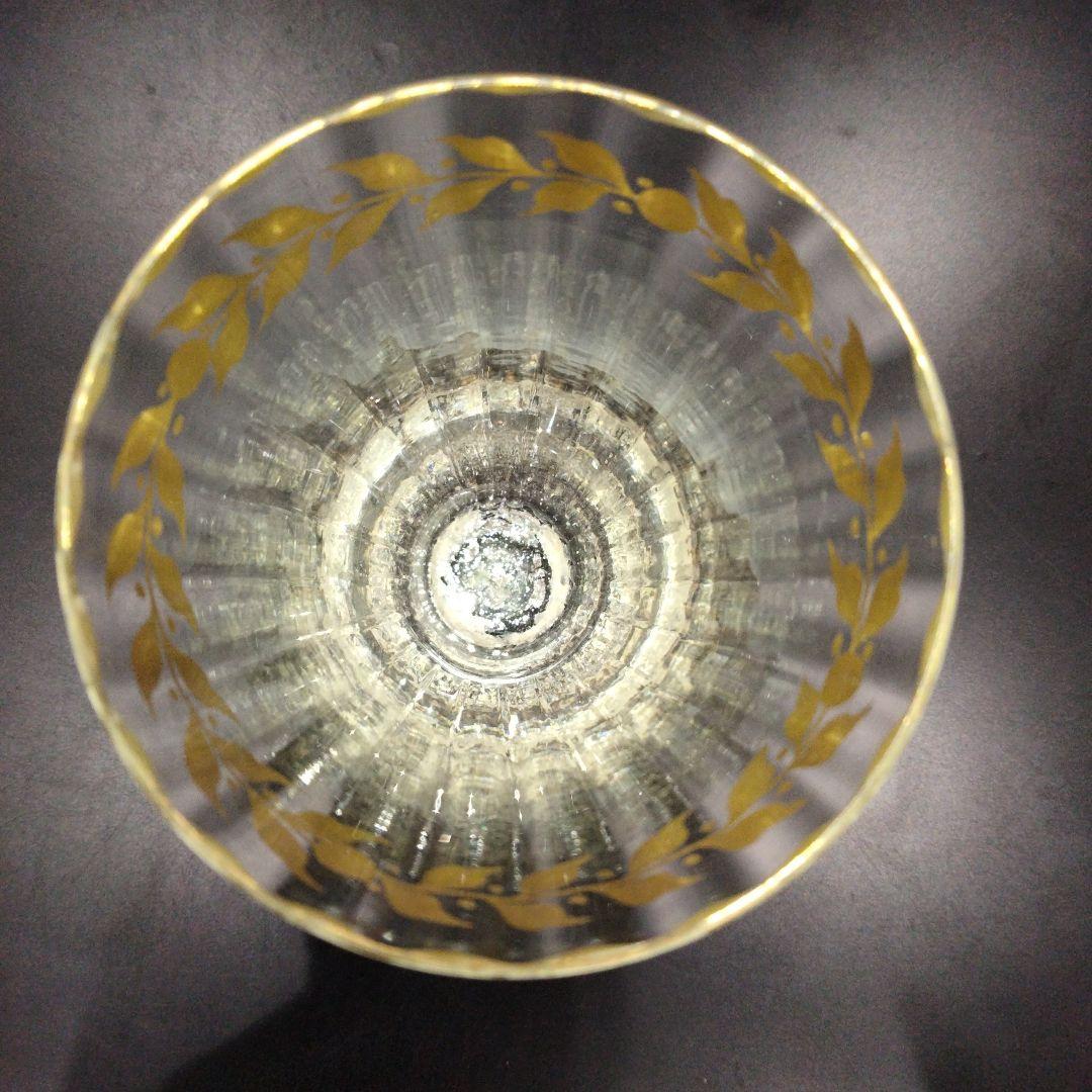 r354　エミールガレ 第一工房作 グラス 高さ10.2㎝ 鑑定書付 金彩グラス