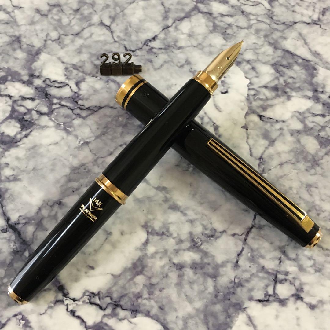 #292 オーバーホール済み 万年筆 PLATINUMプラチナ ポケット 14k