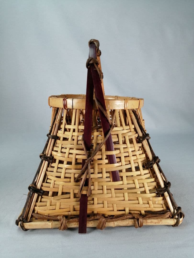 【茶事具】手付き四方籠　花籠　花入229