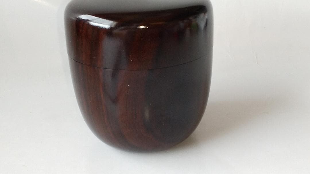 岡本漆専堂 岡本漆園 作 溜塗 中棗 共箱 漆器 漆芸 抹茶 茶道具 美品 です