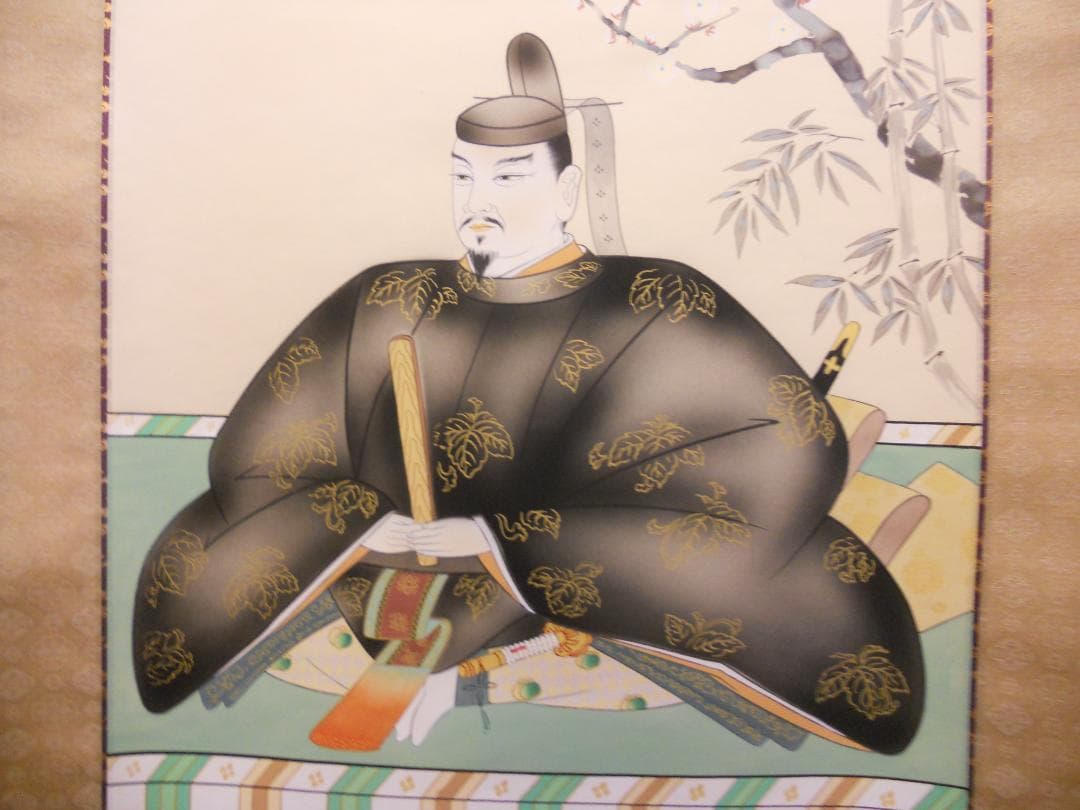 掛け軸 淳 天神様 菅原道真 絹本 希少 軸装 茶道具 掛軸 美品 です。