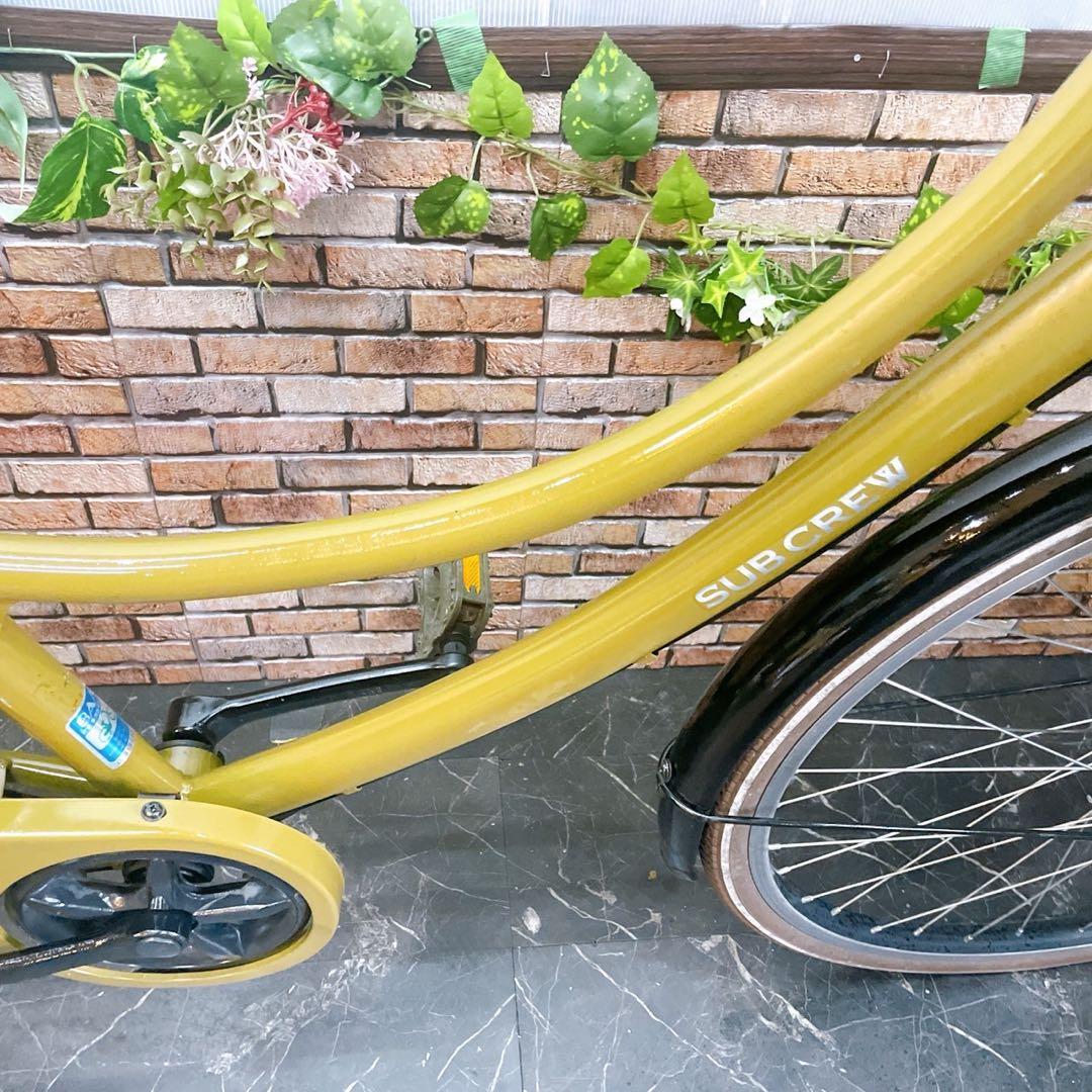 【65】一般車 ママチャリ SUBCREW カーキー系 26インチ