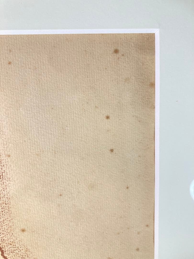 【真作保証】長谷川潔「裸婦」コンテ素描 スタンプサイン 画廊シール デッサン