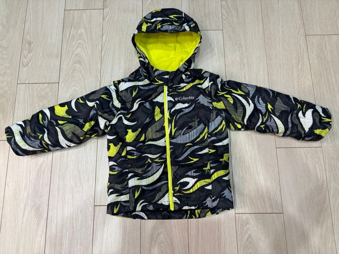 Columbia 子ども用迷彩ジャケット ブラック/イエロー