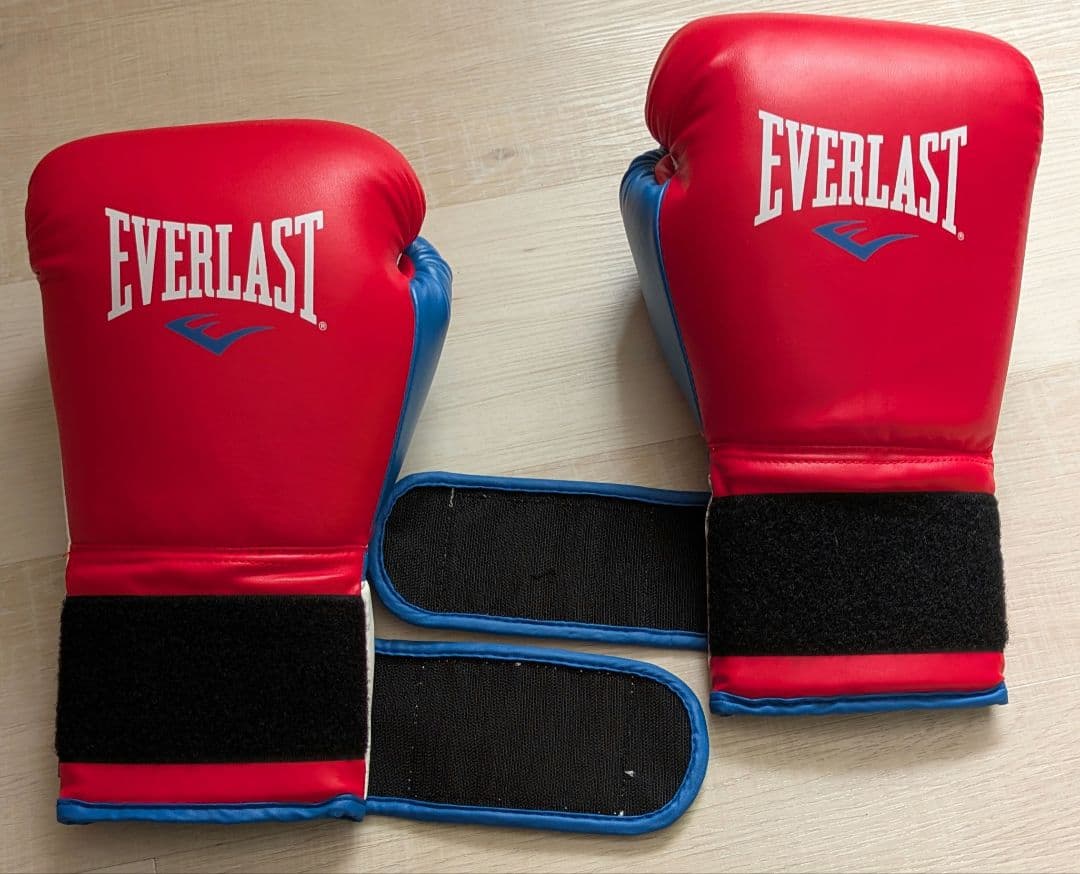 EVERLAST POWERLOCK ボクシンググローブ 赤/青16oz 極美品