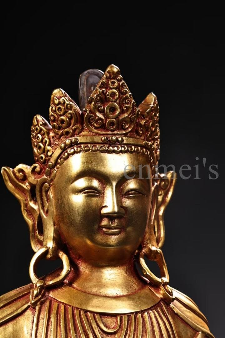 中国古美術・純銅製・鎏金仏像・北魏様式仏像／立像・仏教美術・高浮彫・風水置物