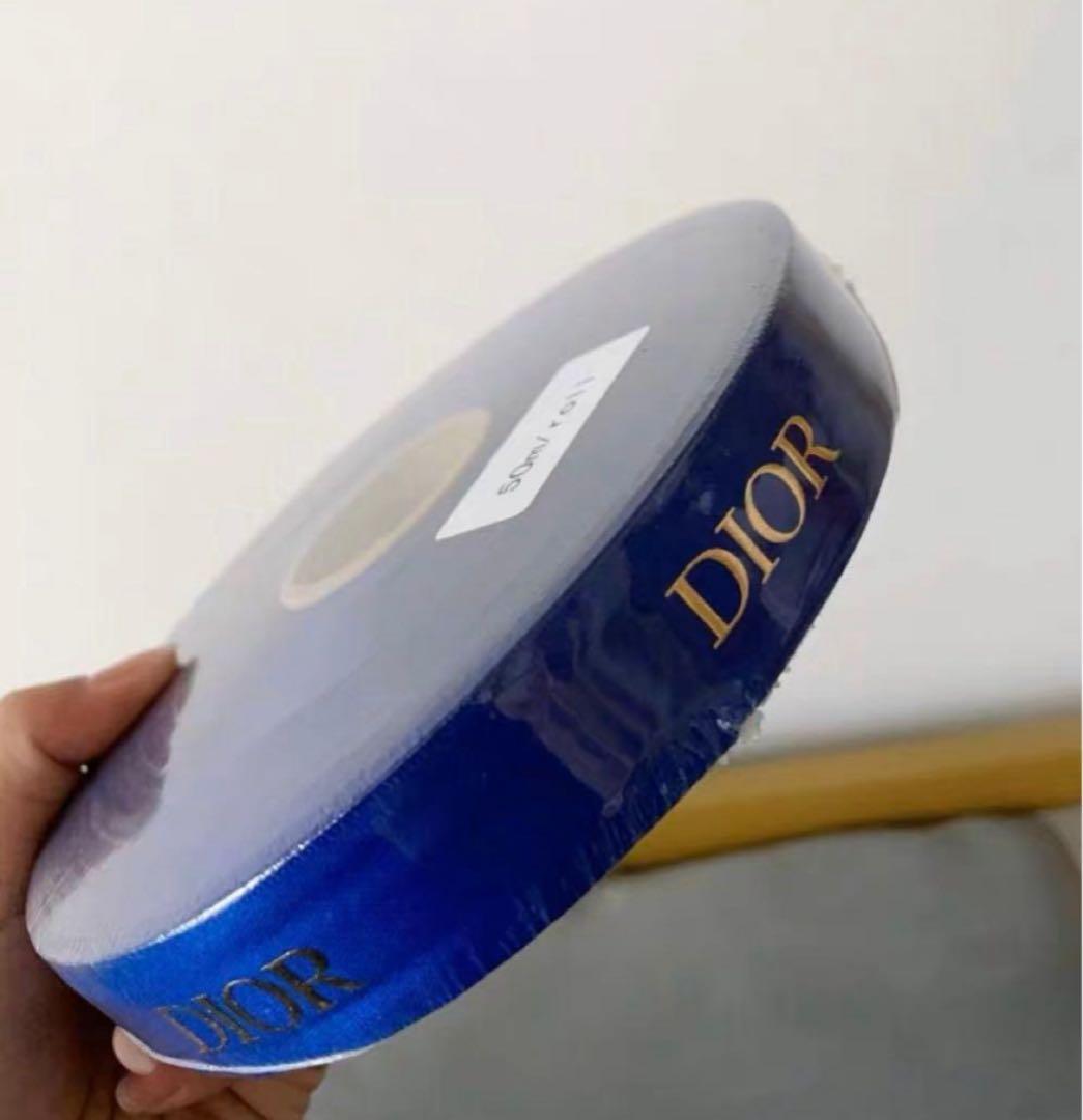 Dior ラッピングリボン　1ロール ブルー　2.5cm