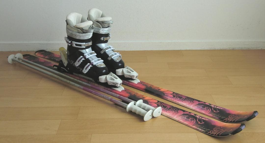 ■■1月限定■送料無料■ハート■女性用スキーセット■板145靴24■メンテ付■■