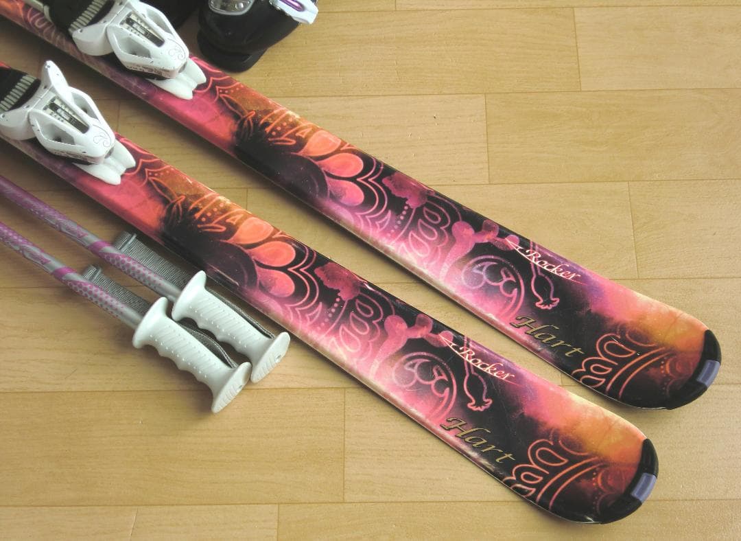 ■■1月限定■送料無料■ハート■女性用スキーセット■板145靴24■メンテ付■■