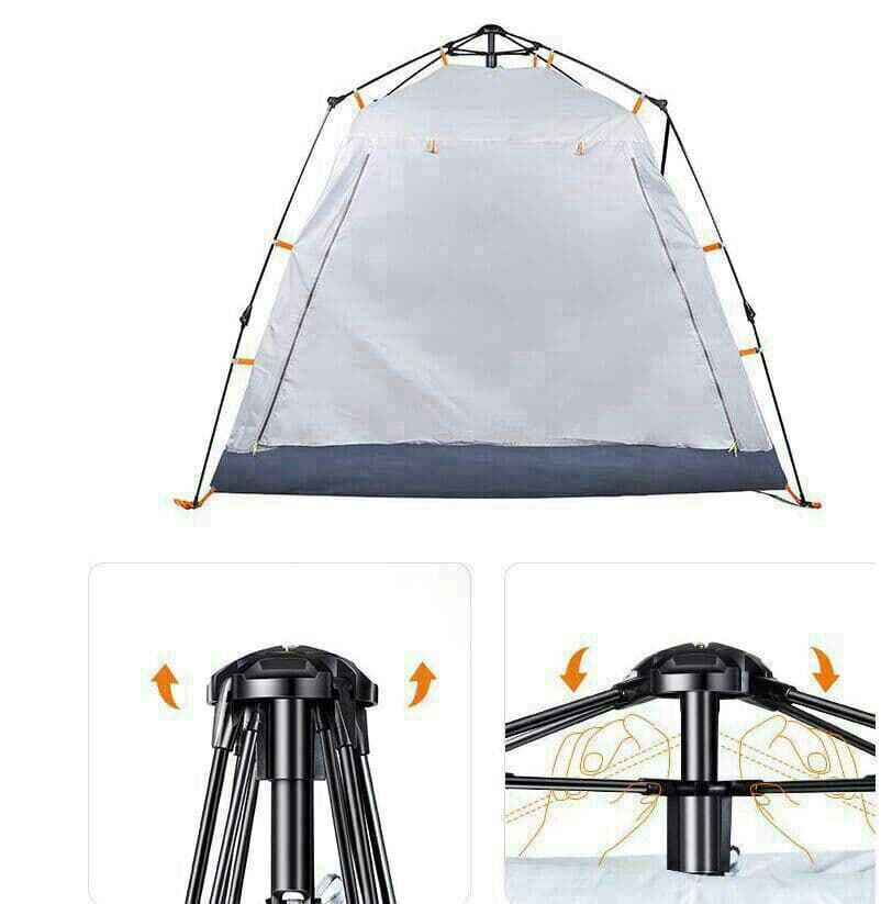 設営簡単 4-5人用テント アウトドア コンパクト 前室あり二重層防水新品未使