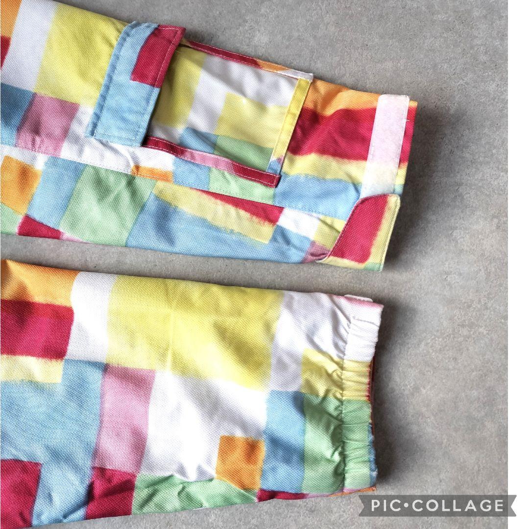 美品☆Phenixスキーウェア女の子150 140 上下 パステルブロック×水色