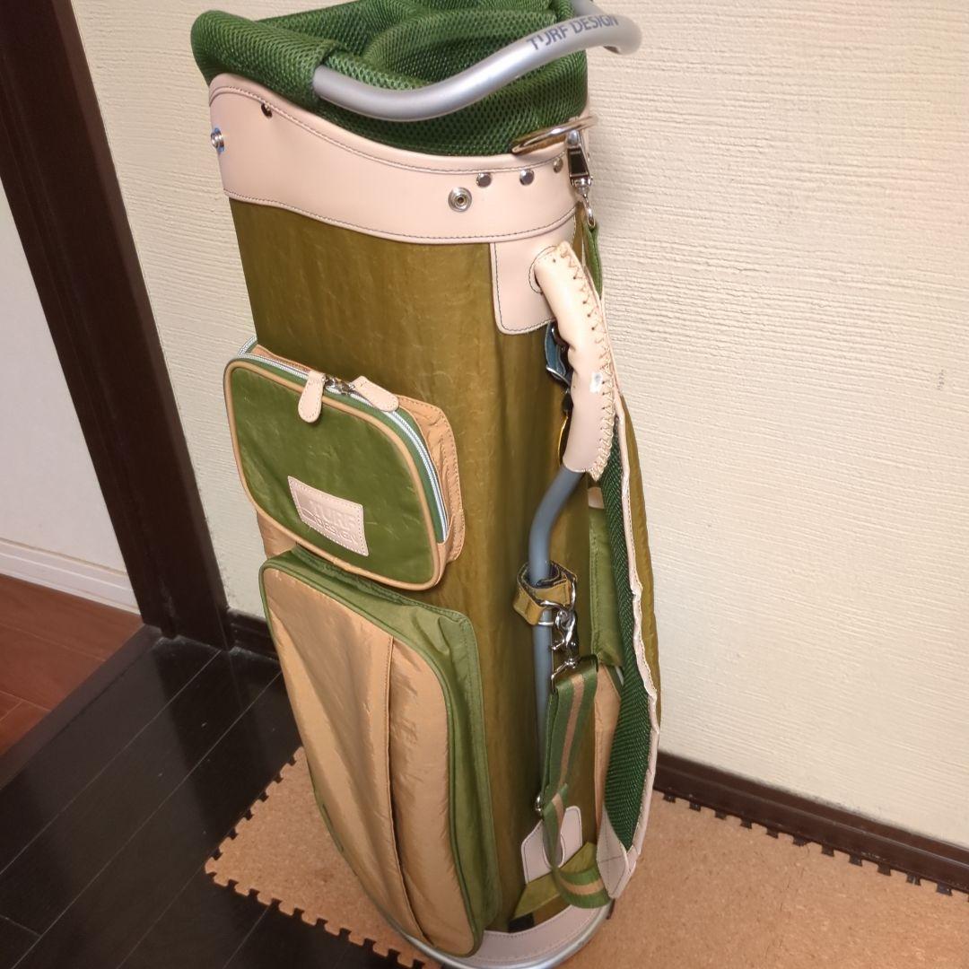 TURF DESIGN キャディバッグ グリーン/ベージュ