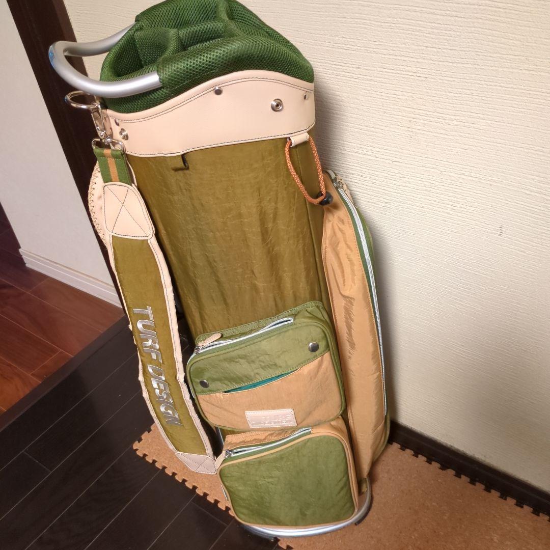 TURF DESIGN キャディバッグ グリーン/ベージュ
