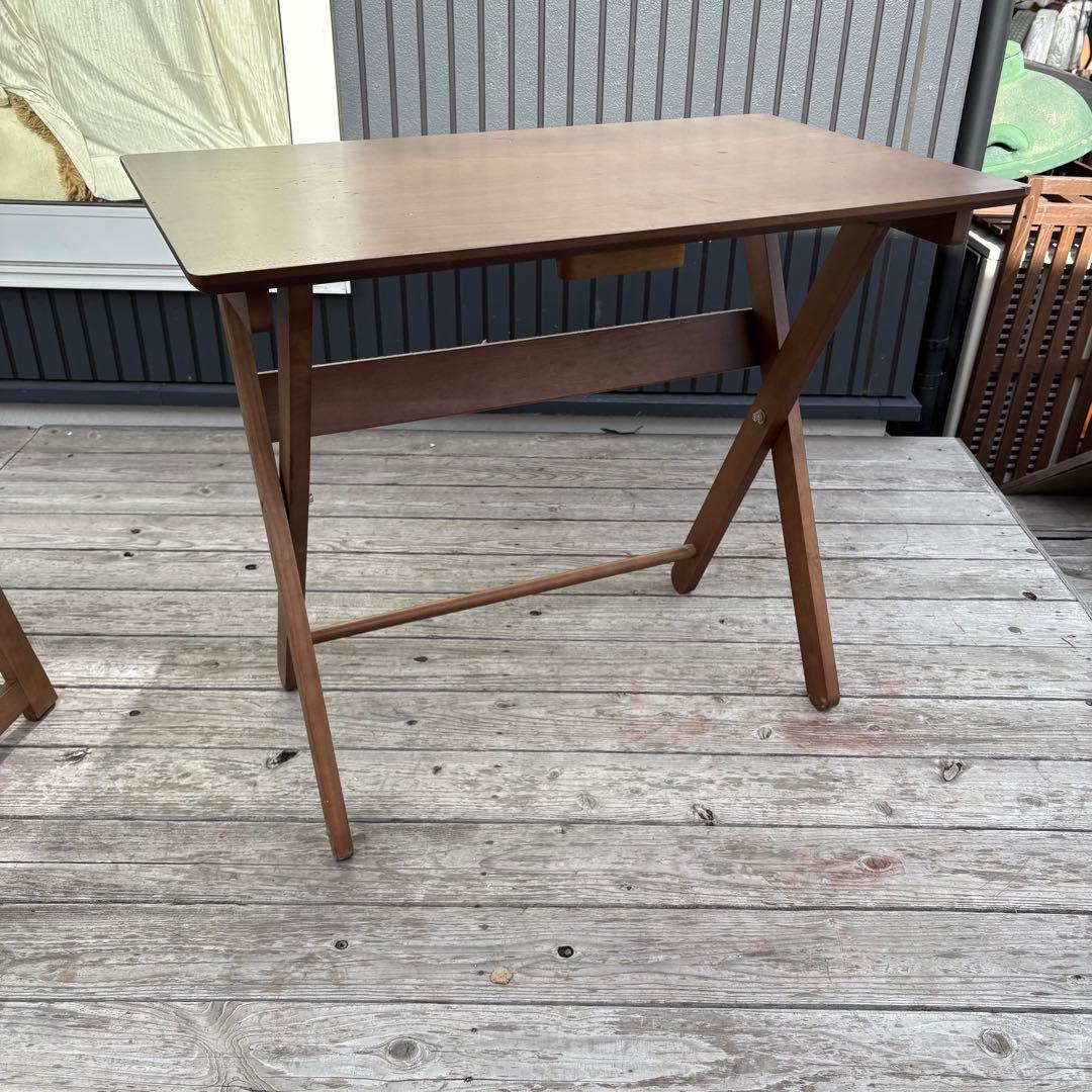 北欧レトロ オーヤマ 木製 折りたたみテーブル 折りたたみチェア セット 古家具