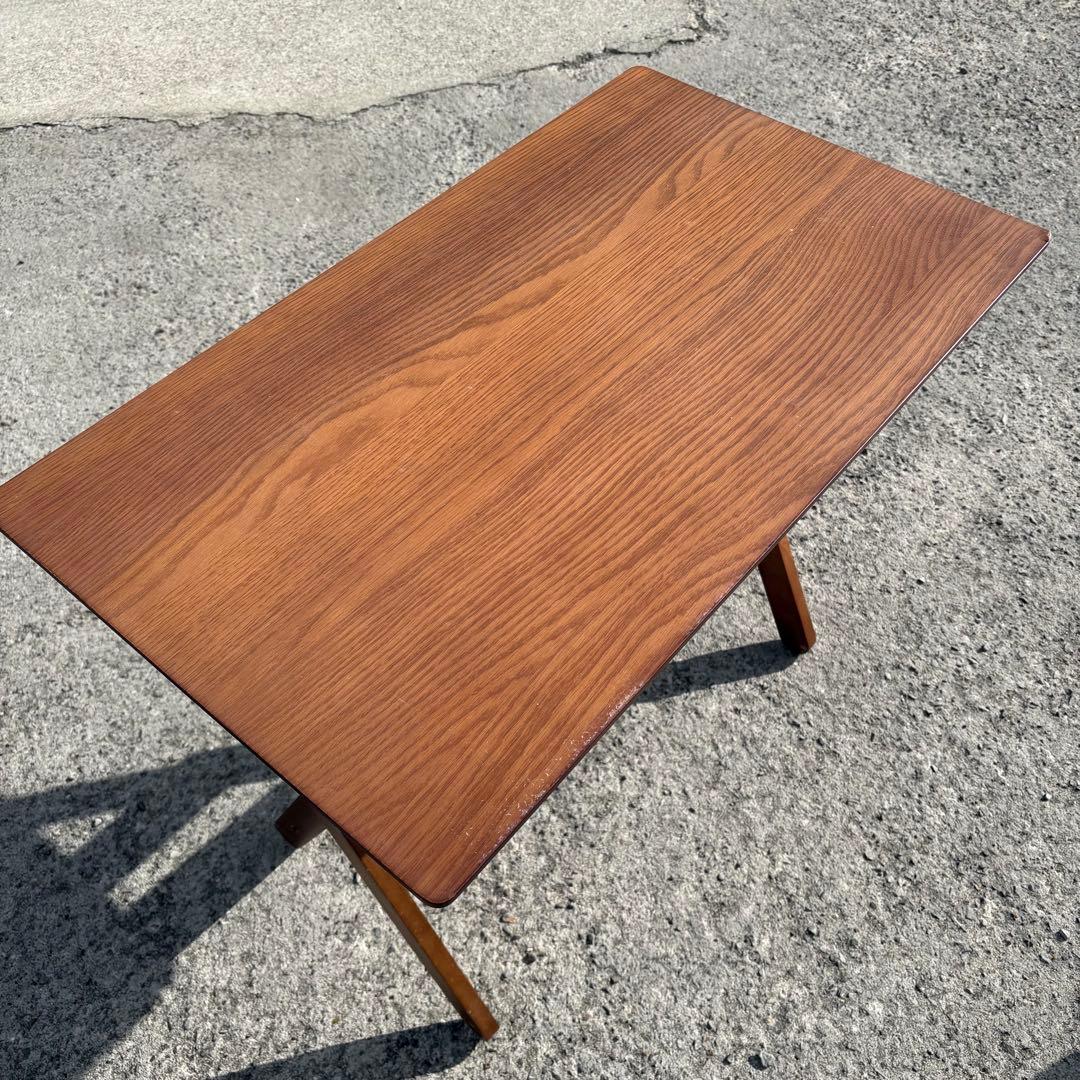 北欧レトロ オーヤマ 木製 折りたたみテーブル 折りたたみチェア セット 古家具