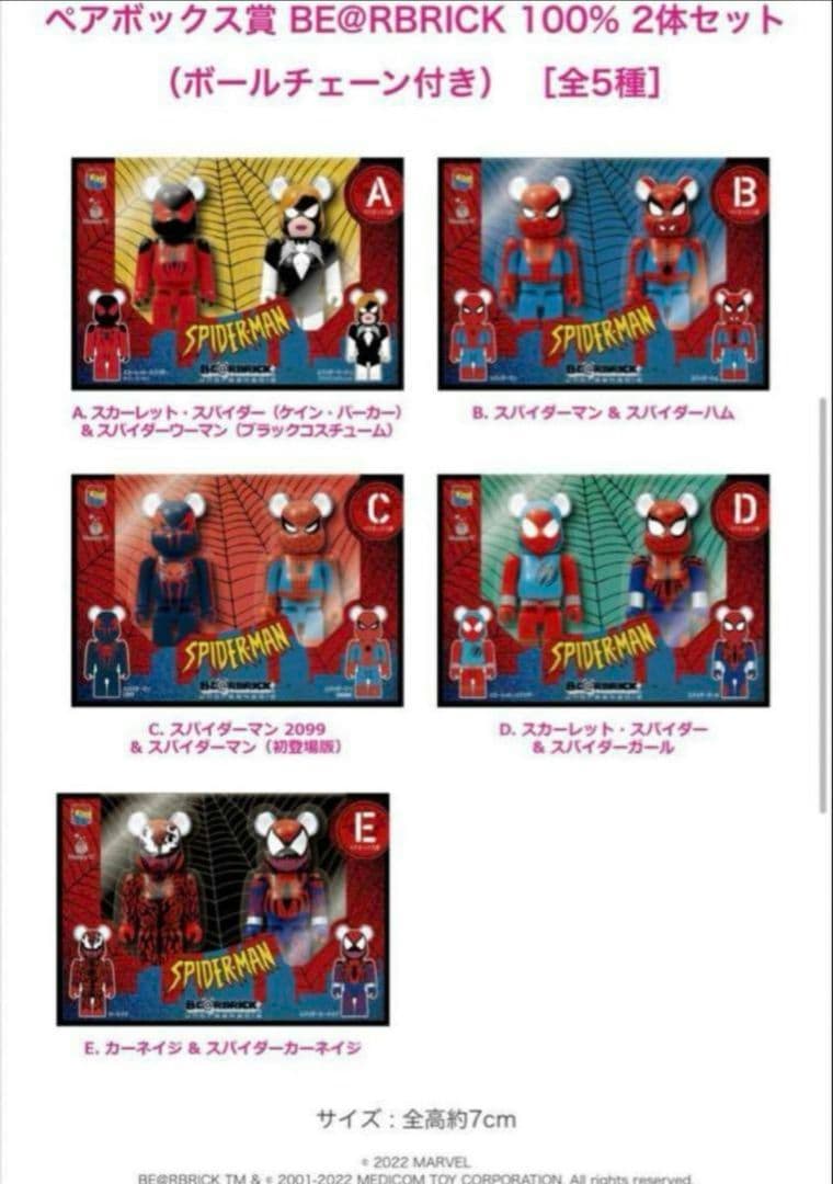 【BE@RBRICK ベアブリック】スパイダーマン　ハッピーくじ　コンプリート