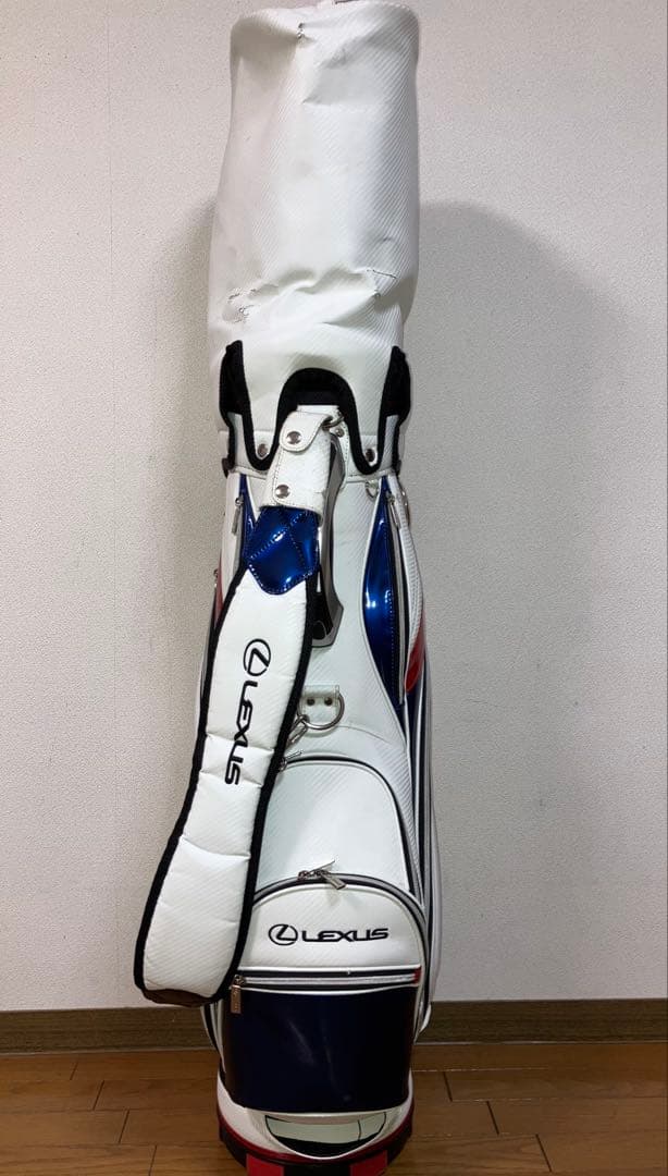 Lexus キャディバッグ ホワイト/ブルー/レッド